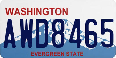 WA license plate AWD8465