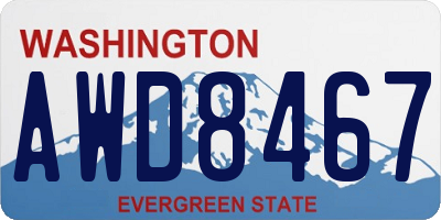 WA license plate AWD8467