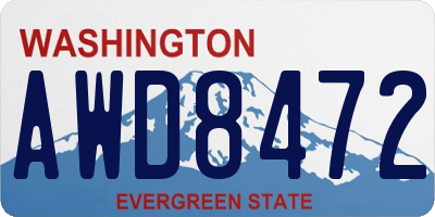 WA license plate AWD8472