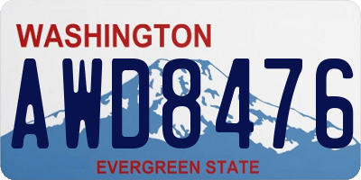 WA license plate AWD8476