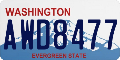 WA license plate AWD8477