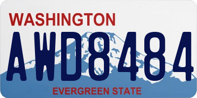 WA license plate AWD8484