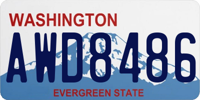 WA license plate AWD8486