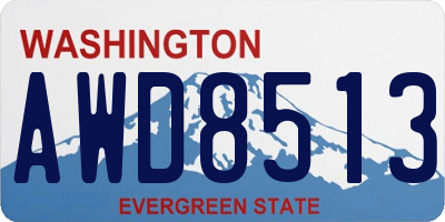 WA license plate AWD8513