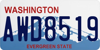 WA license plate AWD8519