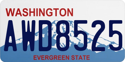 WA license plate AWD8525