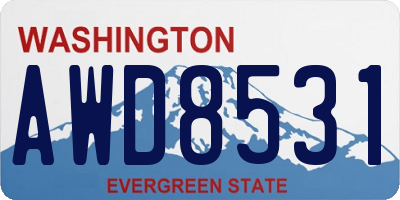 WA license plate AWD8531