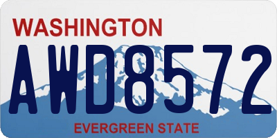 WA license plate AWD8572