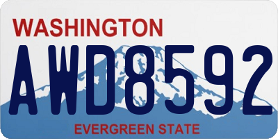 WA license plate AWD8592