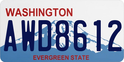WA license plate AWD8612
