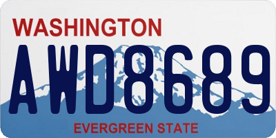 WA license plate AWD8689