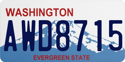 WA license plate AWD8715