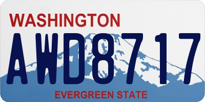 WA license plate AWD8717