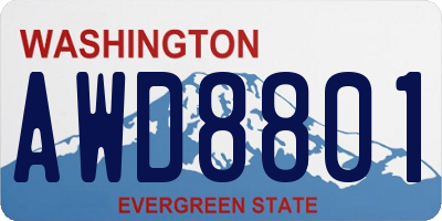 WA license plate AWD8801