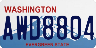 WA license plate AWD8804