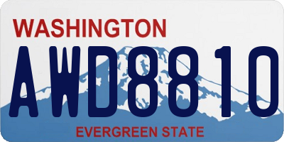 WA license plate AWD8810