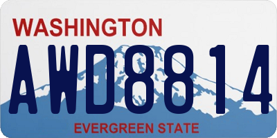 WA license plate AWD8814