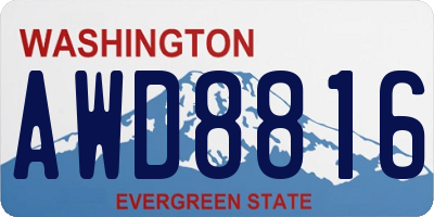 WA license plate AWD8816