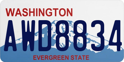 WA license plate AWD8834