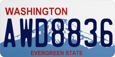 WA license plate AWD8836