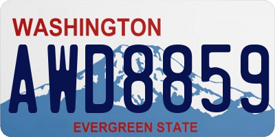 WA license plate AWD8859