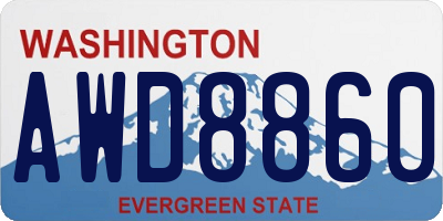 WA license plate AWD8860