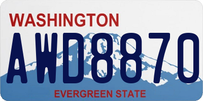 WA license plate AWD8870