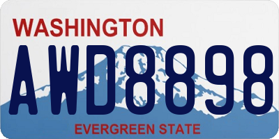 WA license plate AWD8898