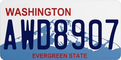 WA license plate AWD8907