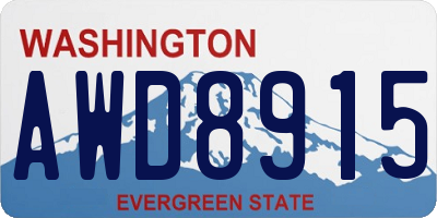 WA license plate AWD8915