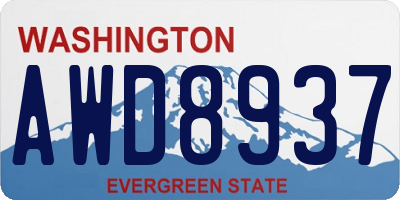 WA license plate AWD8937