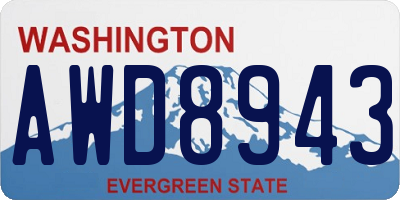 WA license plate AWD8943