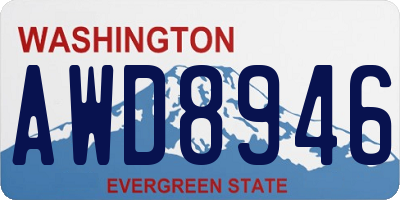 WA license plate AWD8946