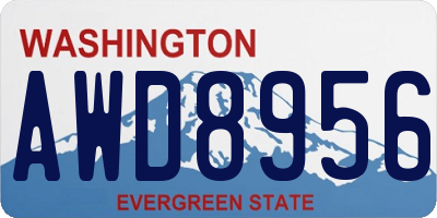 WA license plate AWD8956