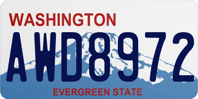 WA license plate AWD8972