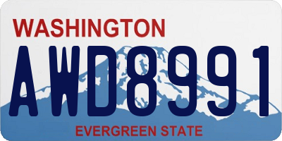WA license plate AWD8991
