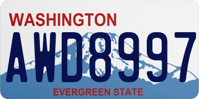WA license plate AWD8997