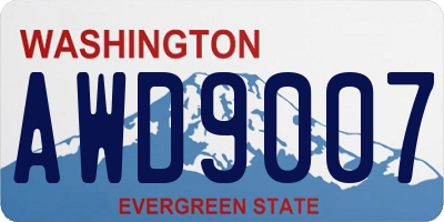 WA license plate AWD9007