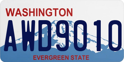 WA license plate AWD9010