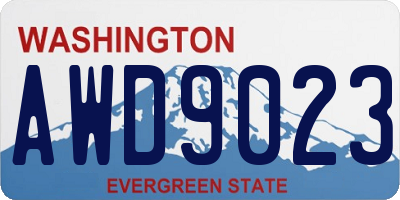 WA license plate AWD9023