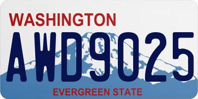WA license plate AWD9025