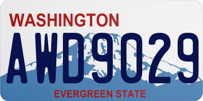 WA license plate AWD9029
