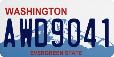 WA license plate AWD9041