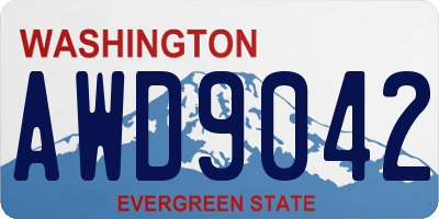 WA license plate AWD9042