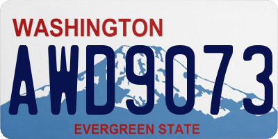WA license plate AWD9073