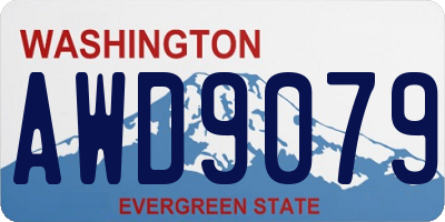 WA license plate AWD9079