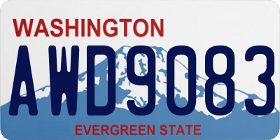 WA license plate AWD9083