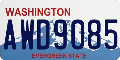 WA license plate AWD9085