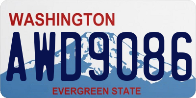 WA license plate AWD9086