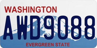 WA license plate AWD9088